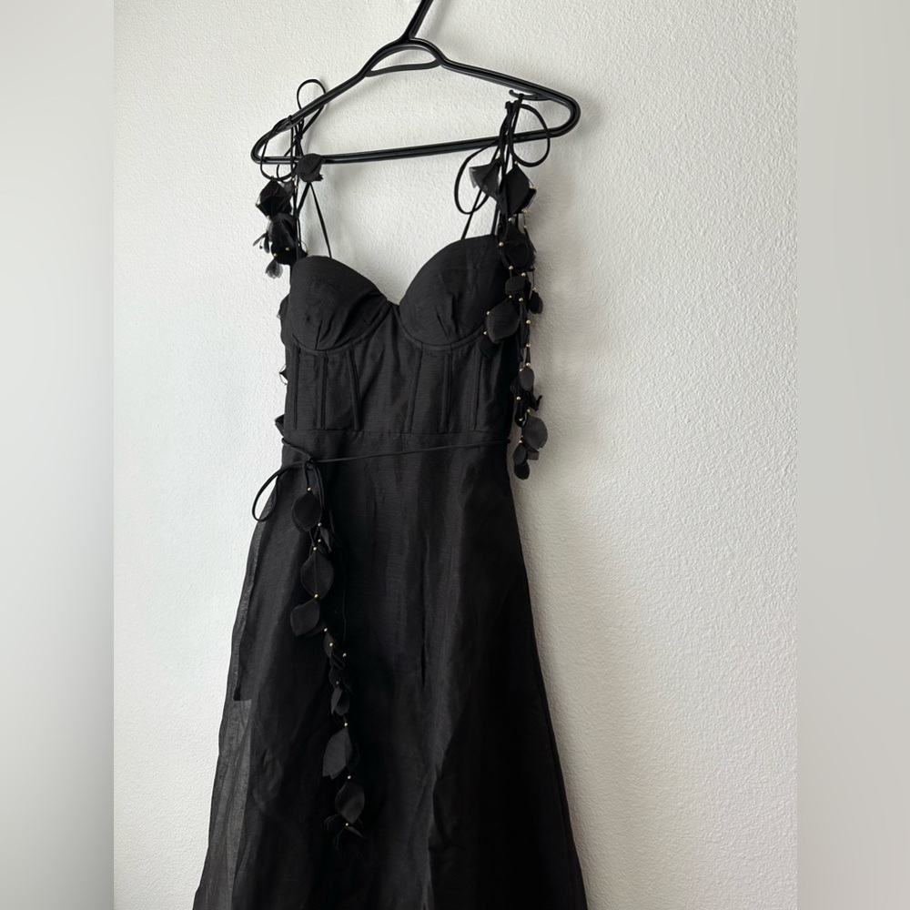 ZIMMERMANN NATURA BLACK CORSET MIDI DRESS - Picture 12 of 17